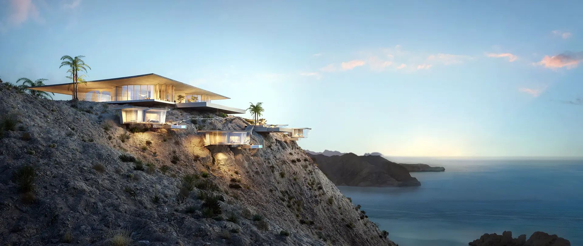 AIDA, the Dar Global and OMRAN cliffside masterplan at Yiti, Muscat, view 2.