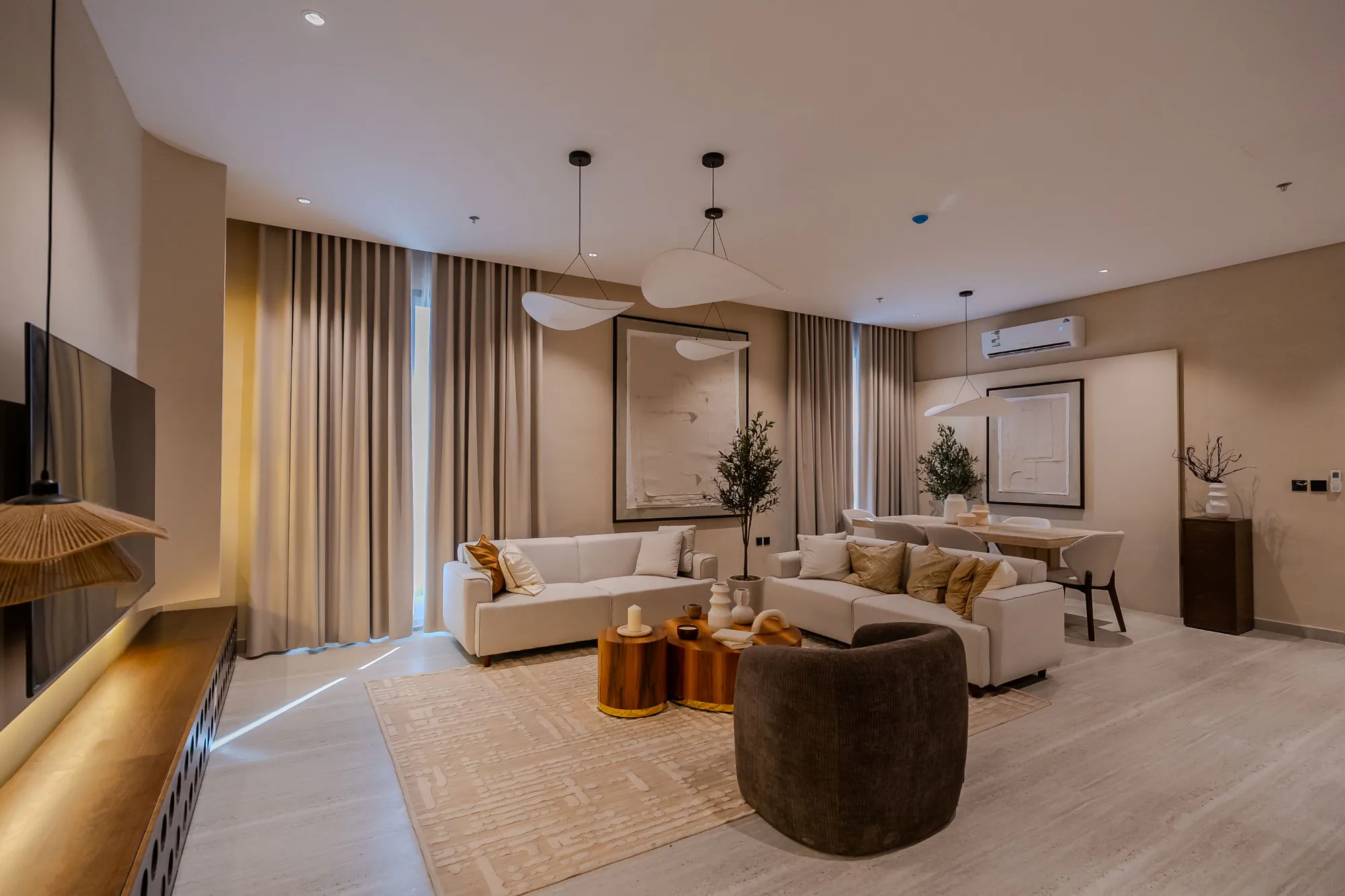 Photograph of a living room in a finished apartment at Al Majdiah 163