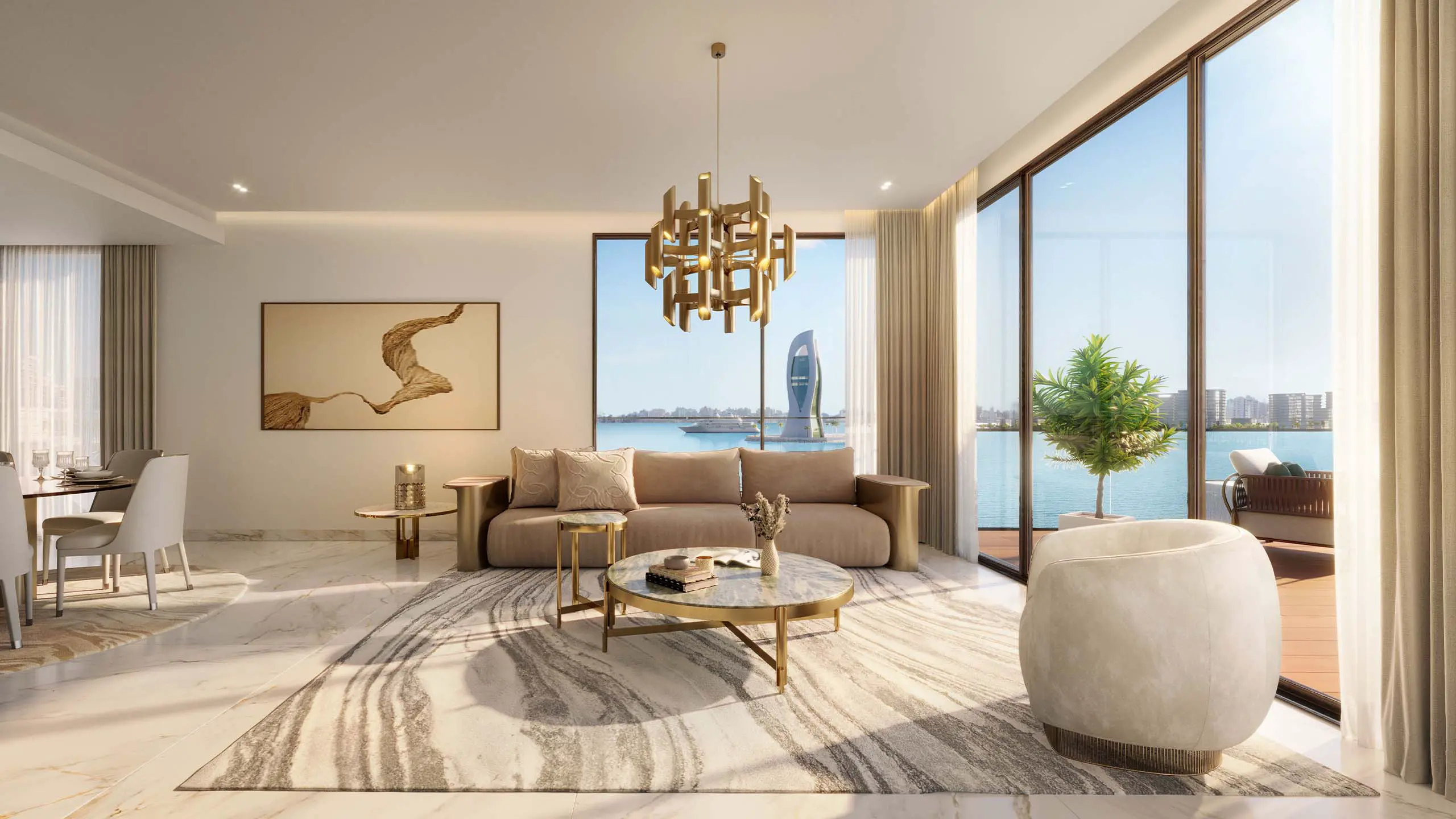 Les Vagues by Elie Saab, the Dar Global branded residences on Qetaifan Island North, Doha, view 15.