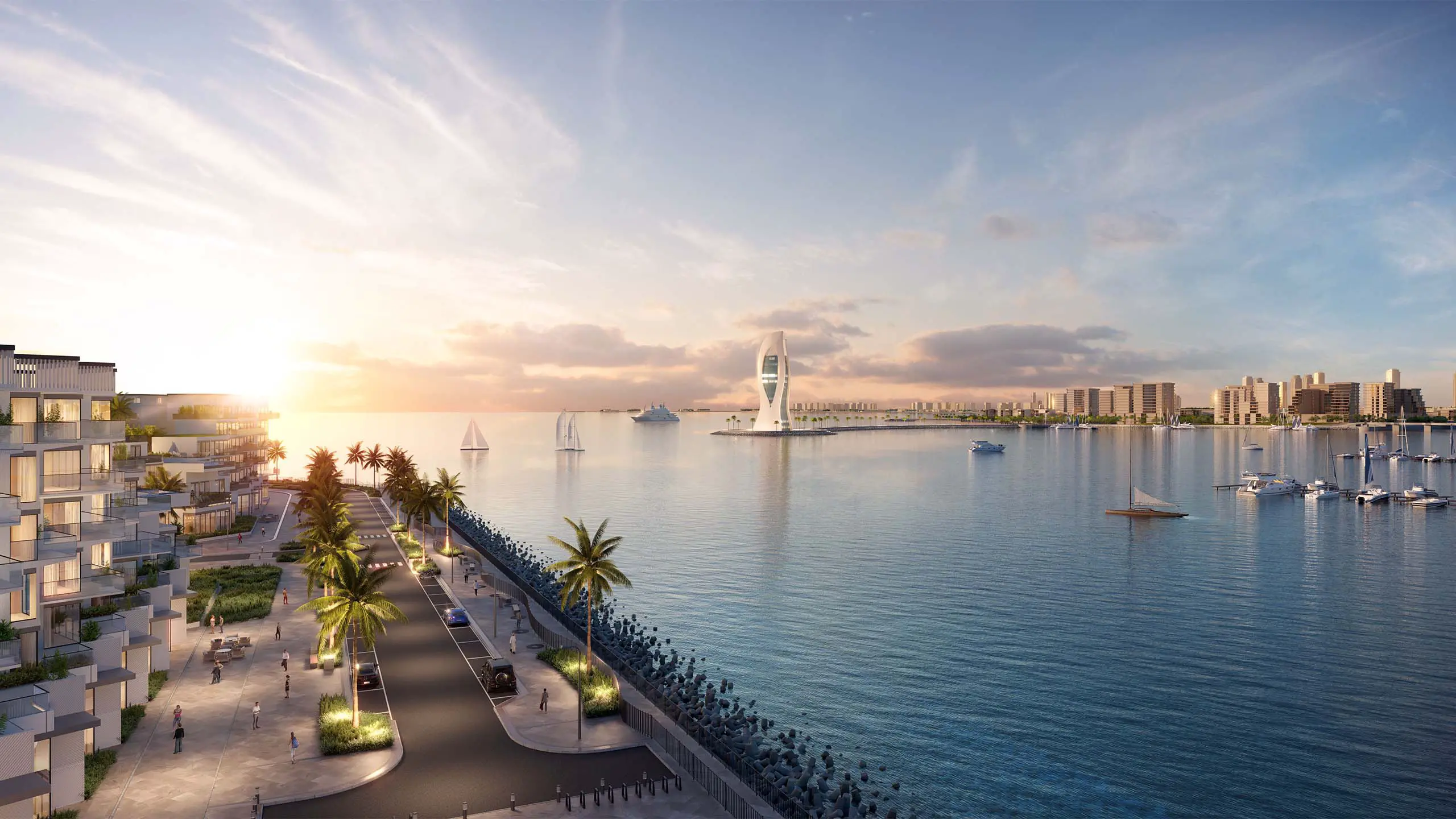 L'Horizon by Elie Saab, the Dar Global branded apartments on Qetaifan Island North, Doha, view 1.