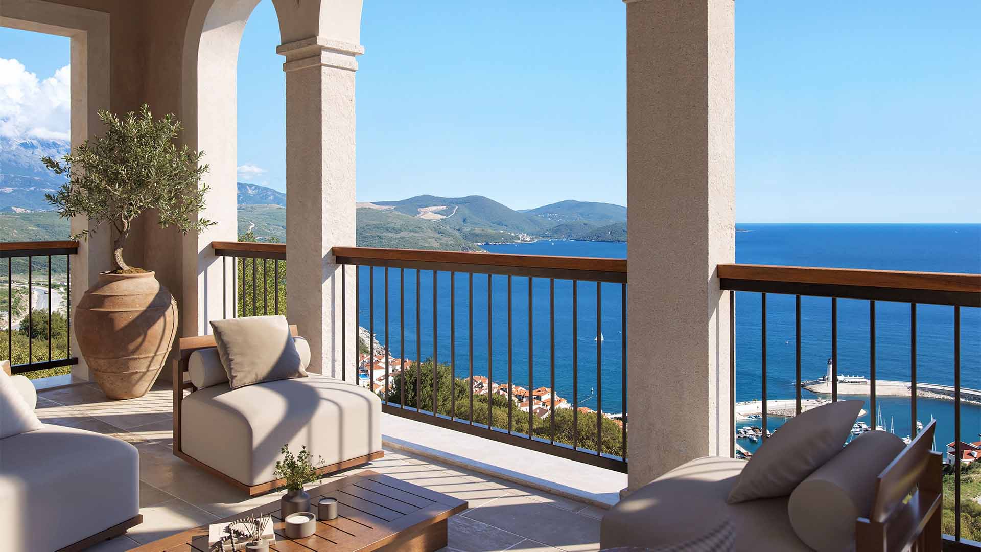 Luštica Bay, the Orascom resort town on the Luštica Peninsula in Montenegro, view 1.