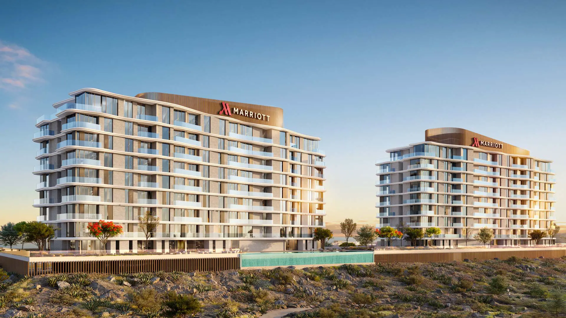 Marriott Residences, AIDA Oman, cliffside apartments at Yiti, Muscat.