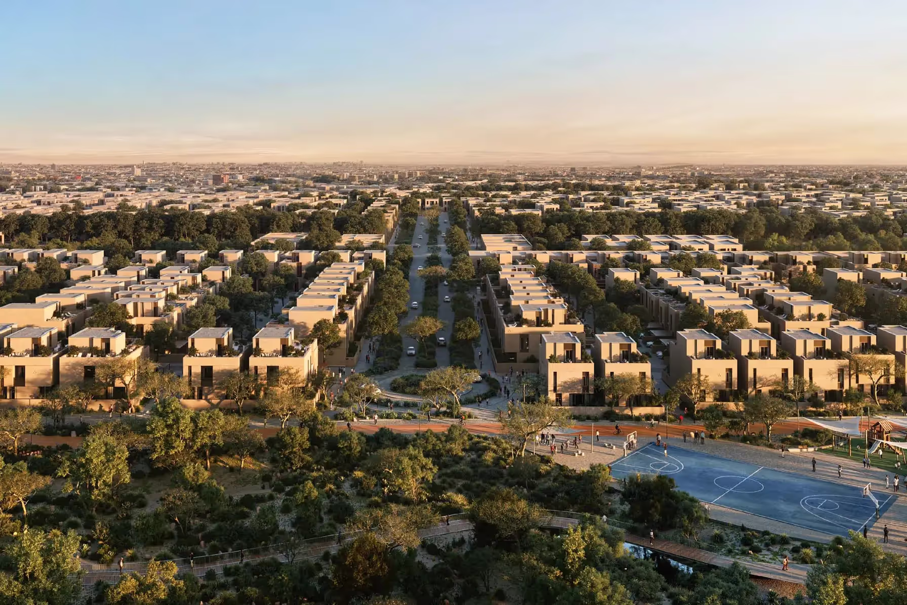 Aerial over the Sedra community.