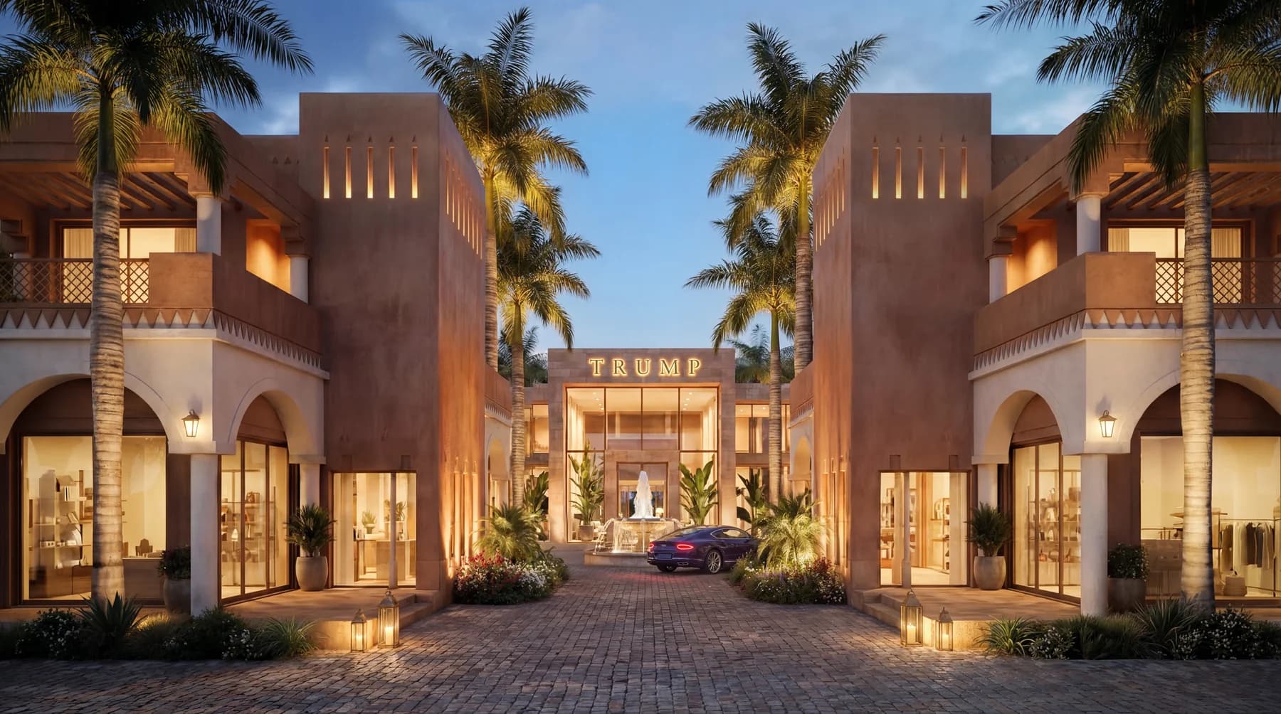 The arrival court of the Trump International Hotel, Wadi Safar