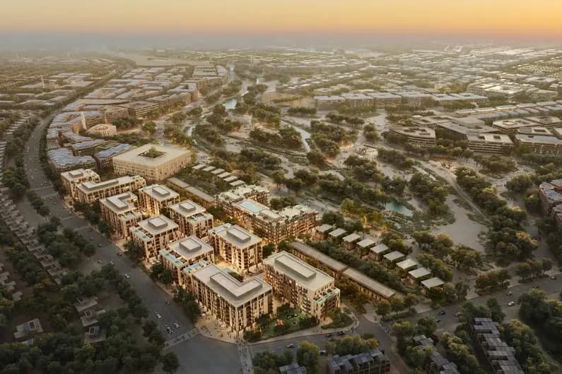Aerial over Sultan Haitham City.