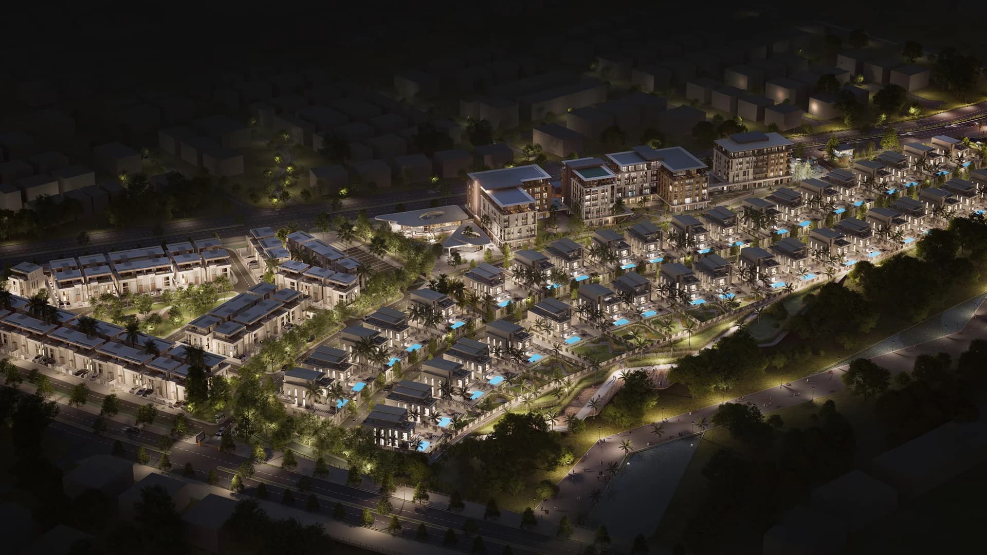The community at night.