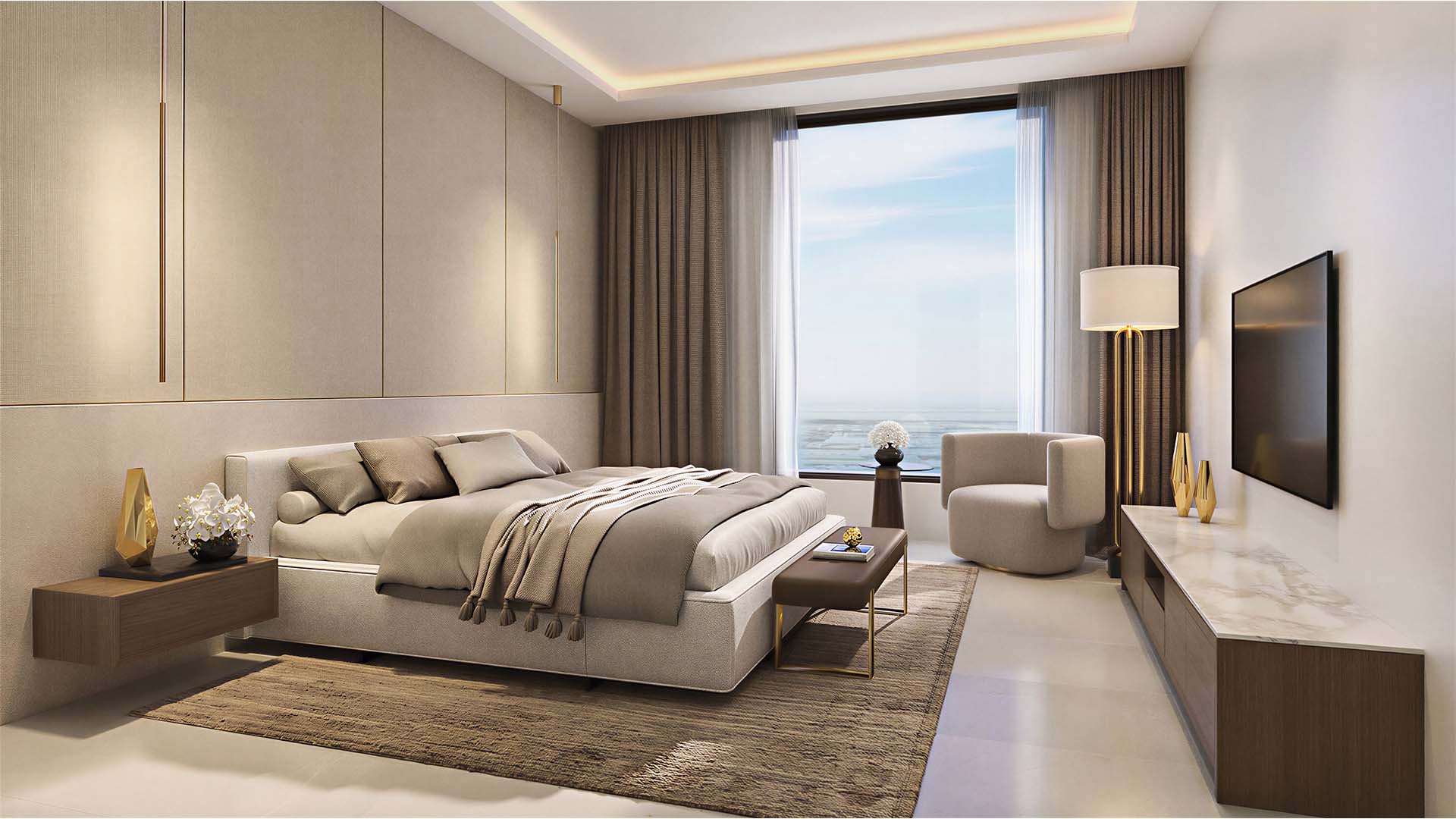 A bedroom with a view