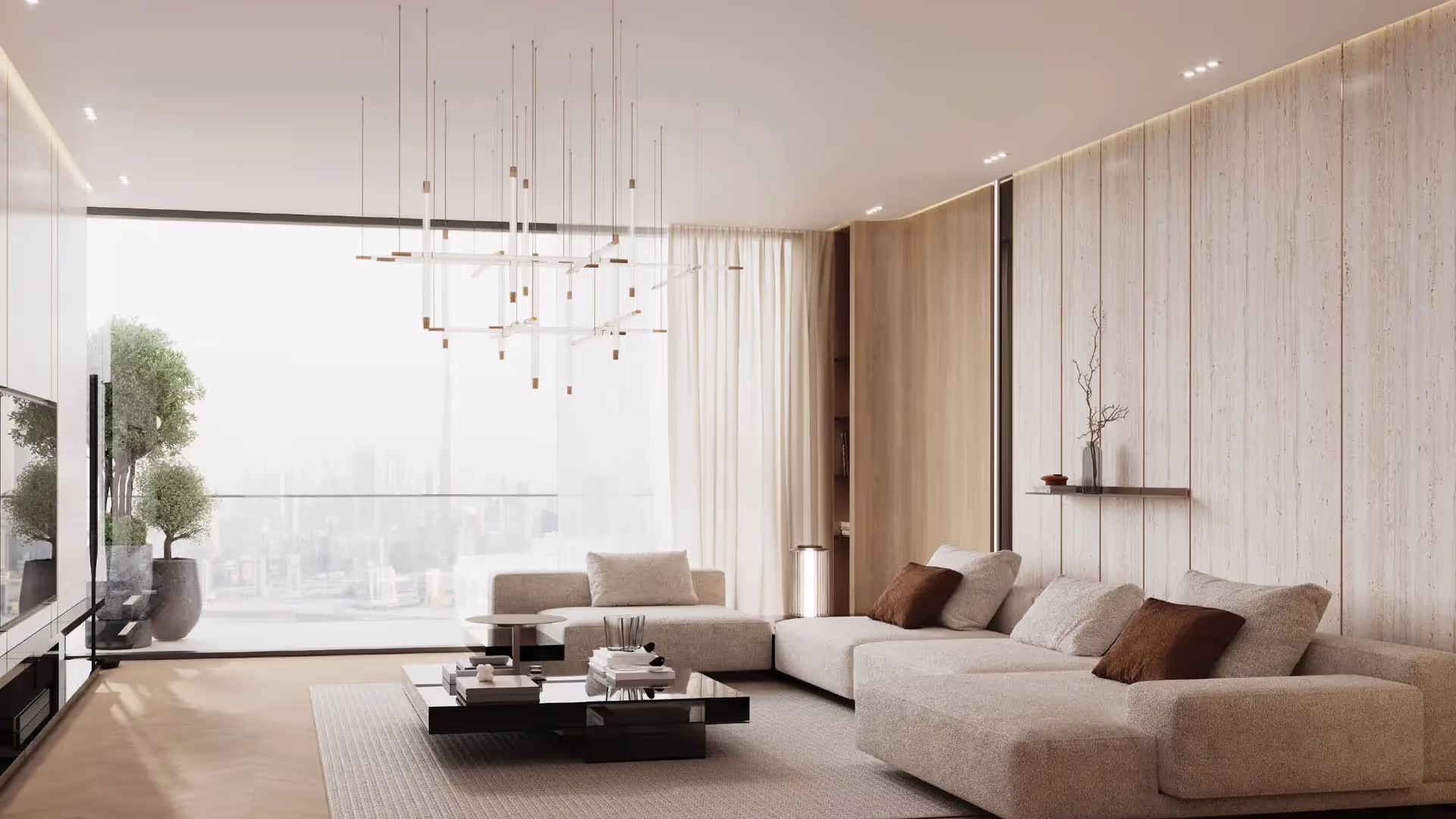 A living room to the city
