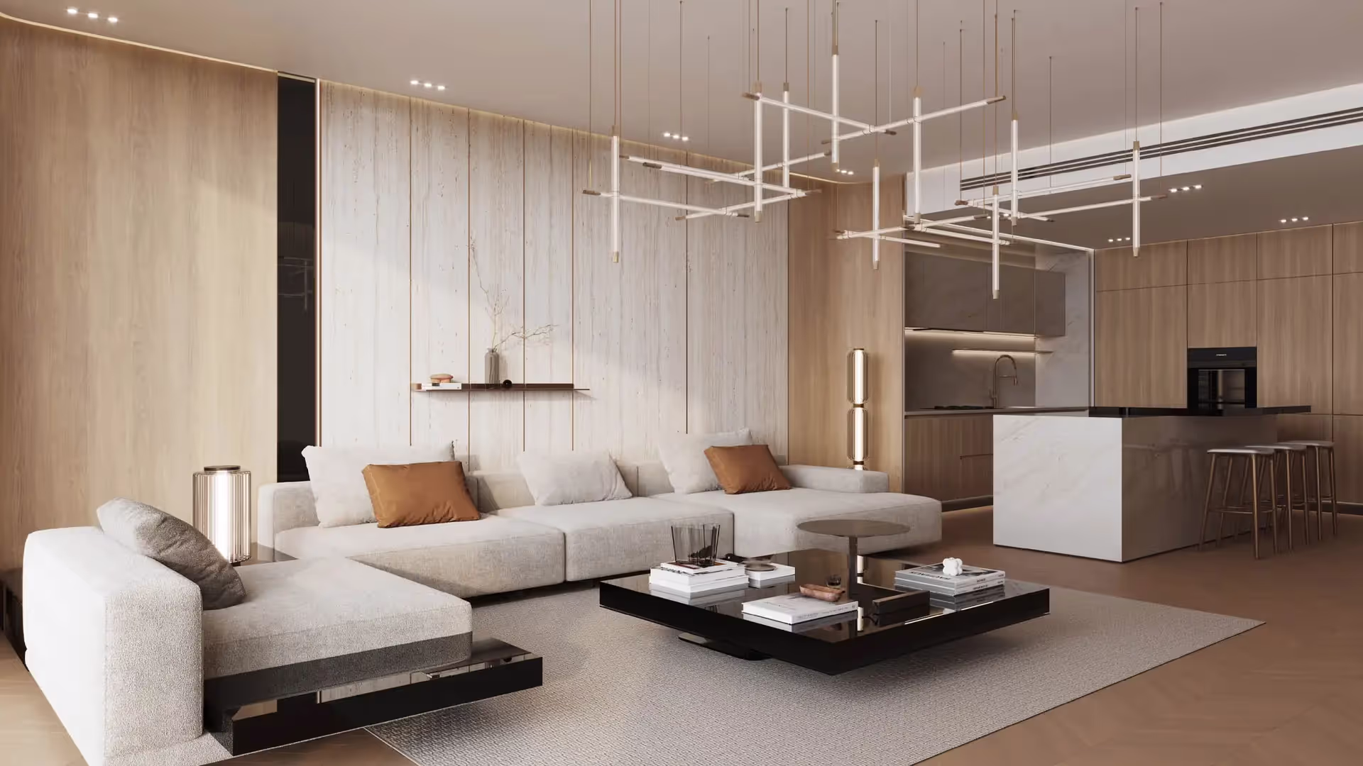 Open-plan living and kitchen