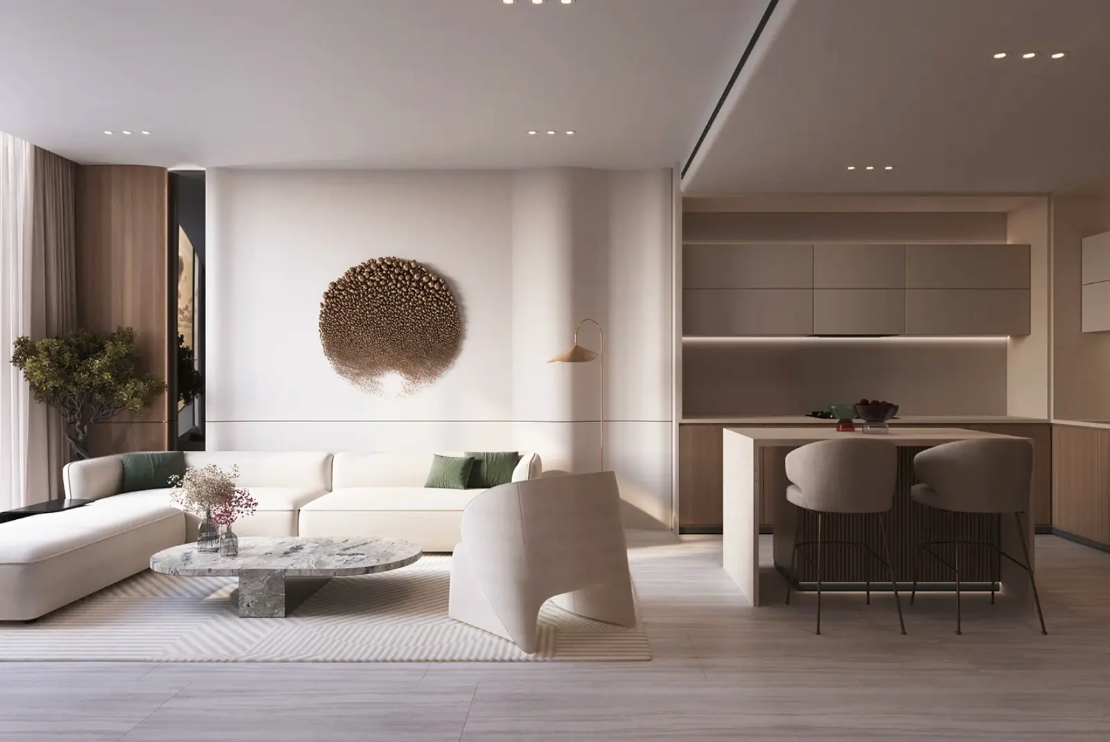 An open-plan living room