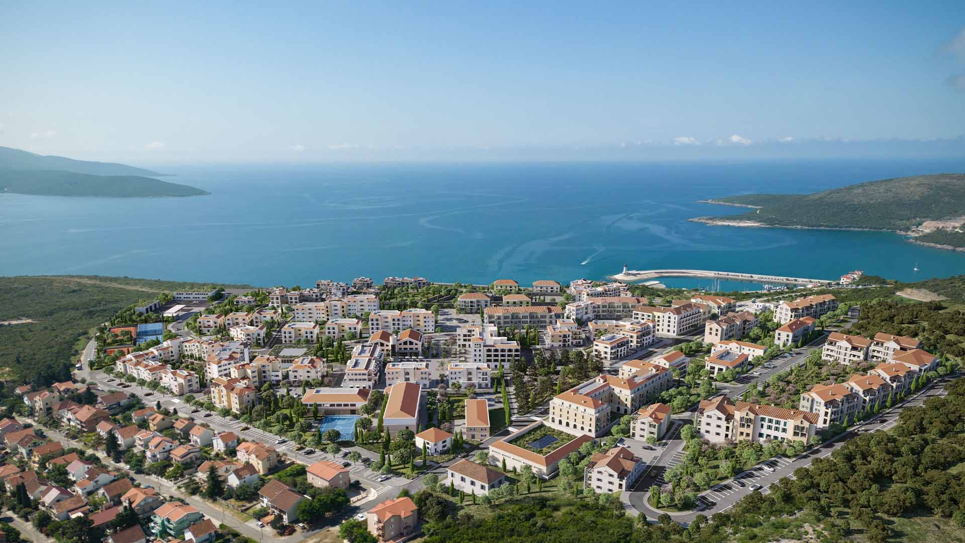 Centrale, the town-centre neighbourhood at Luštica Bay in Montenegro, view 2.