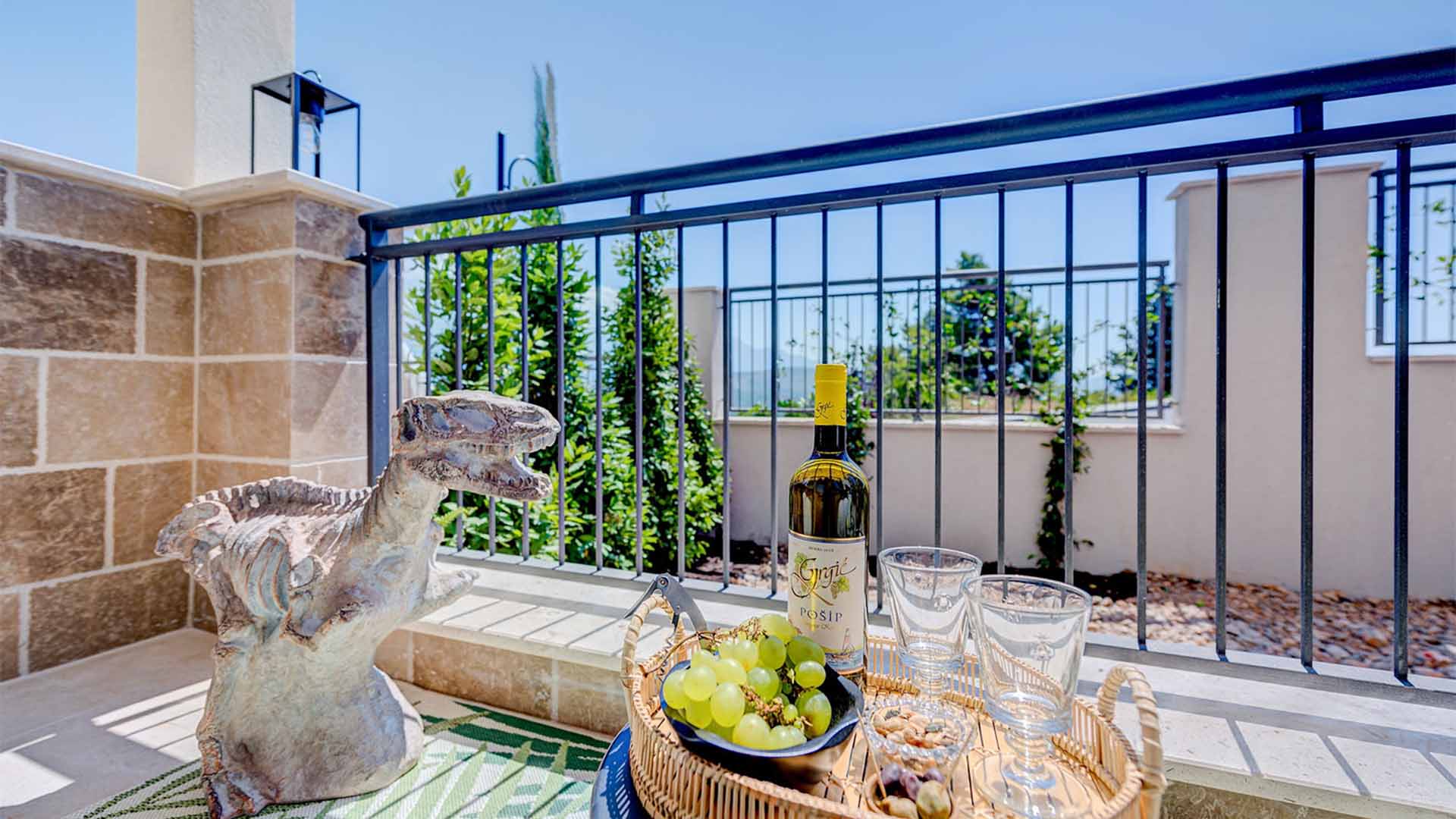 On the balcony