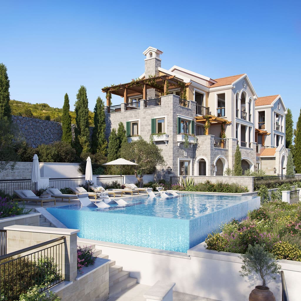 The infinity pool and terrace