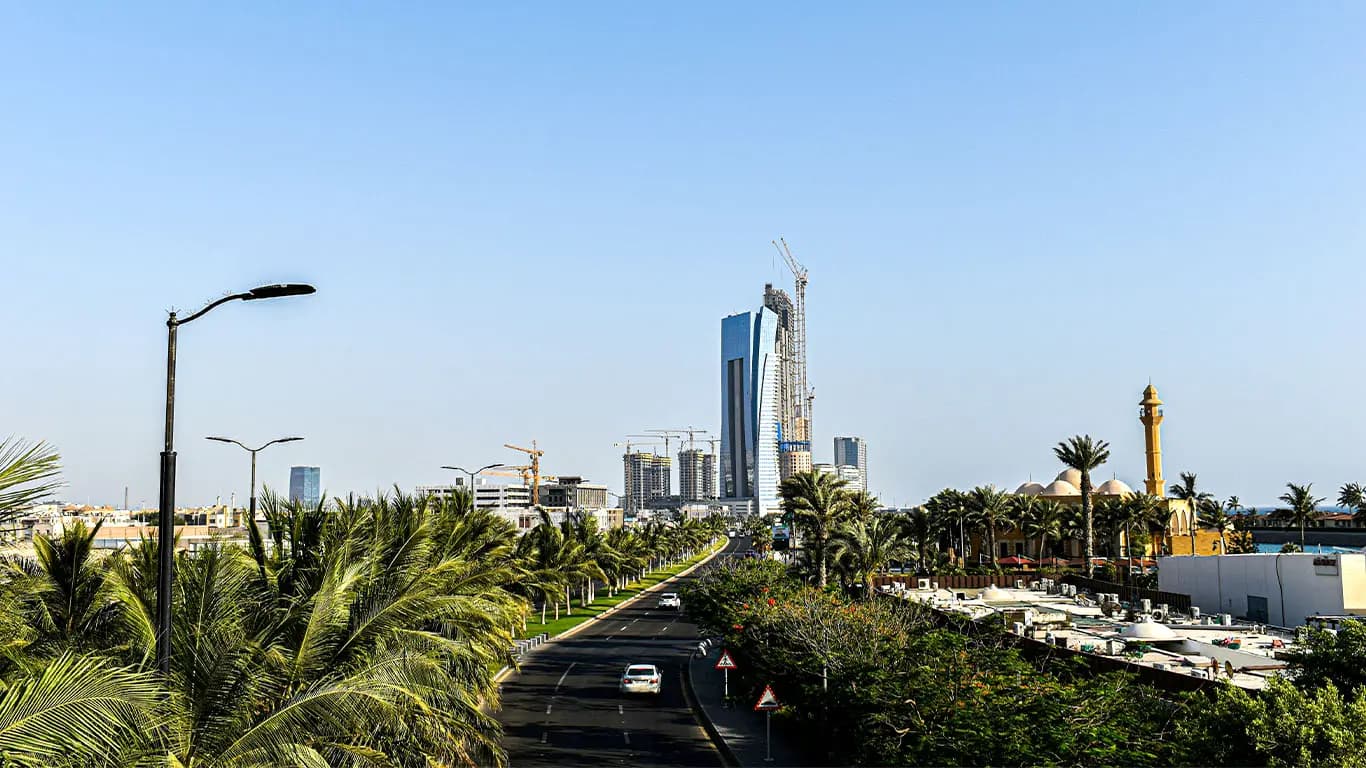 The Jeddah Corniche along the Red Sea, where the city meets the water