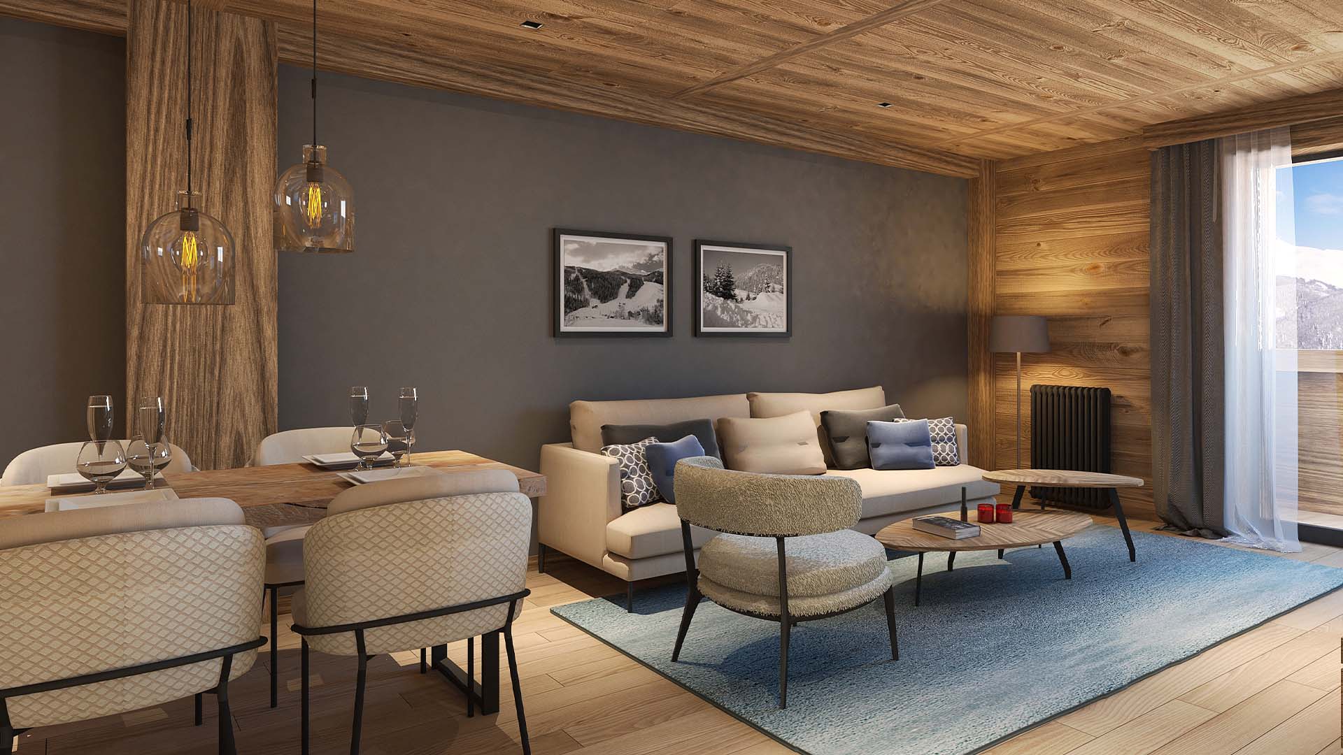 A living and dining room