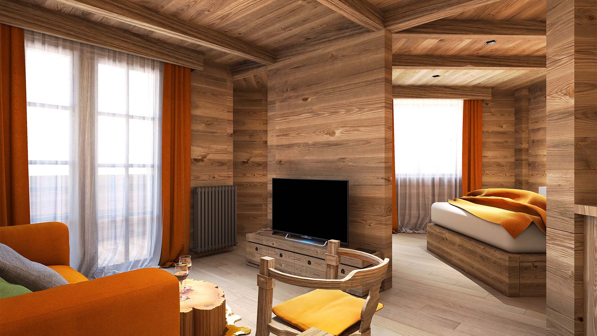 Living room and bedroom