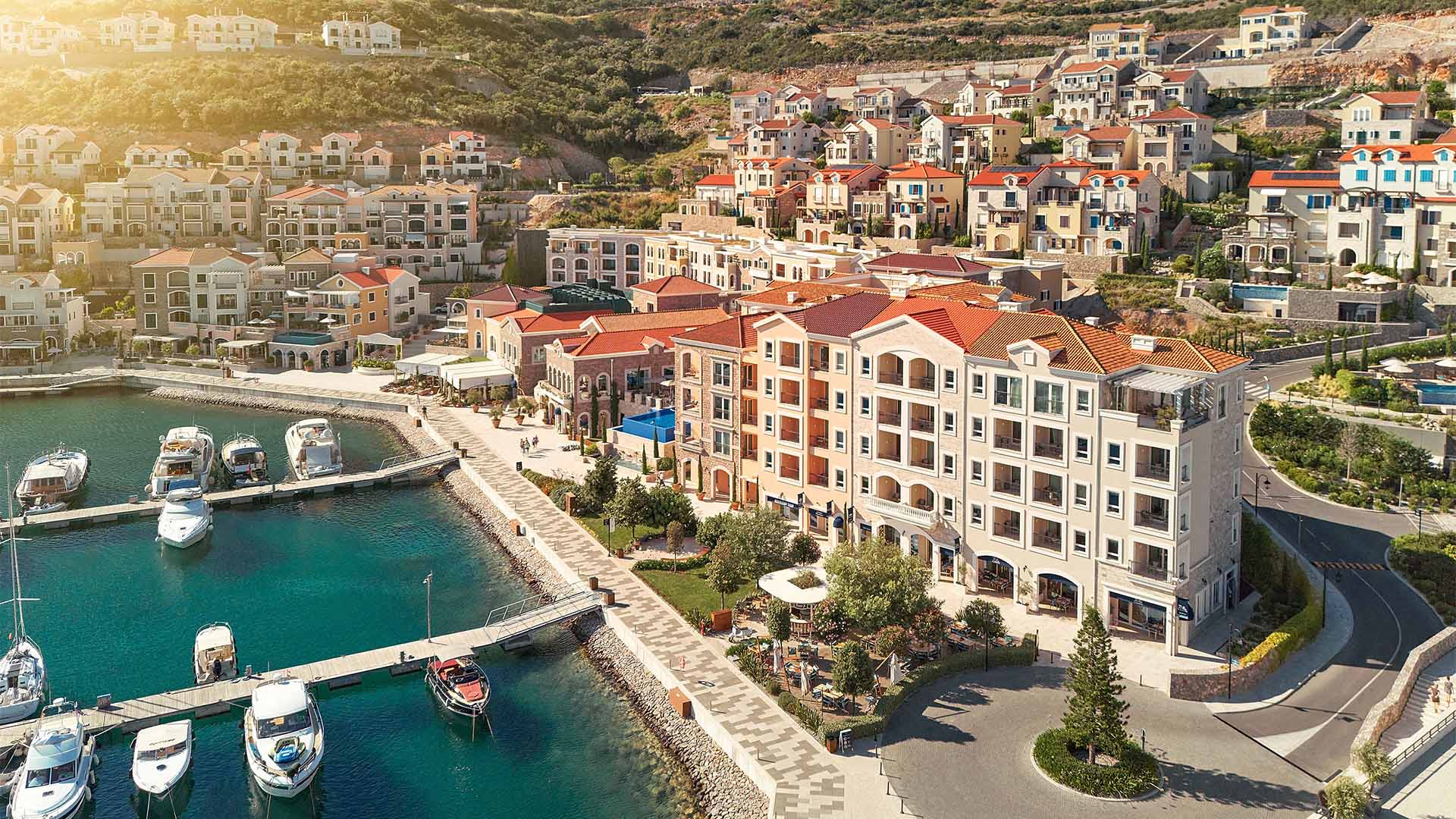 Marina Village, the waterfront neighbourhood at Luštica Bay in Montenegro.