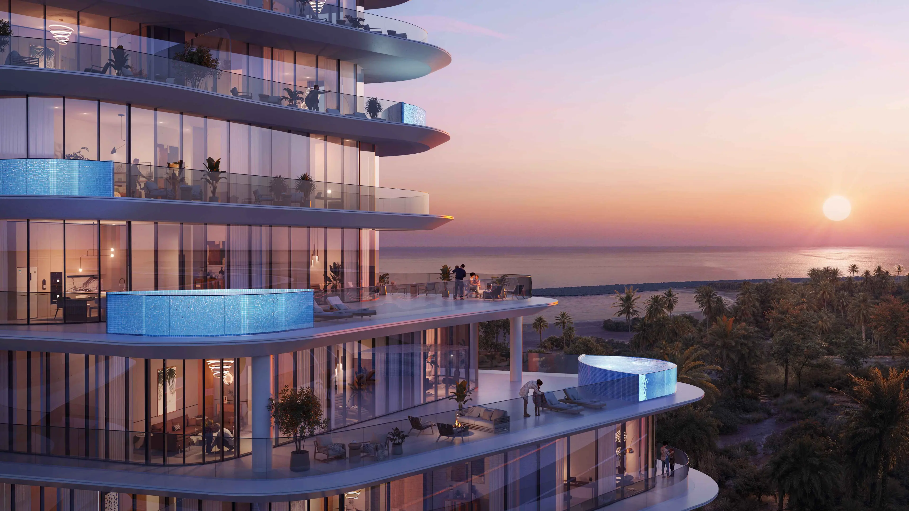 Terraces with plunge pools