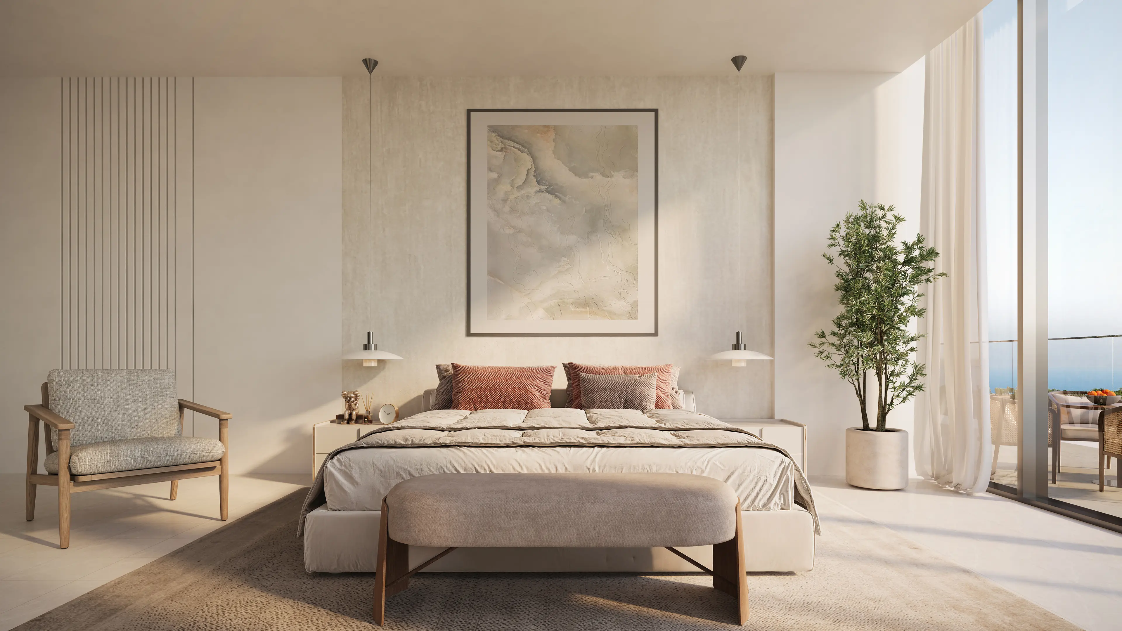 A bedroom at the balcony