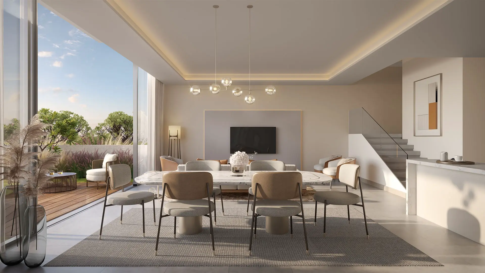 The dining area